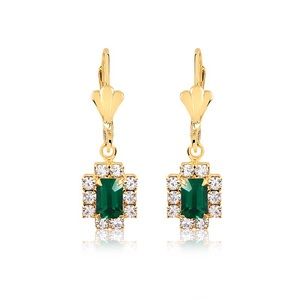 14kt Gold Filled Earing With Emerald Colored Stone